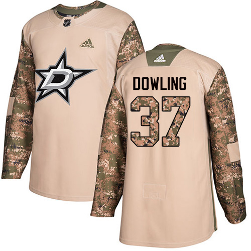 Adidas Men Dallas Stars #37 Justin Dowling Camo Authentic 2017 Veterans Day Stitched NHL Jersey